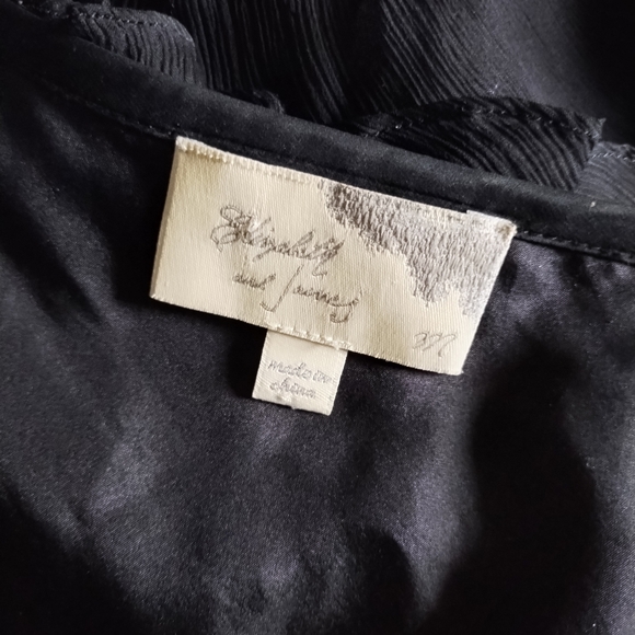 Elizabeth & James The Row Black Silk Tiered Ruffles Top M - Picture 5 of 5